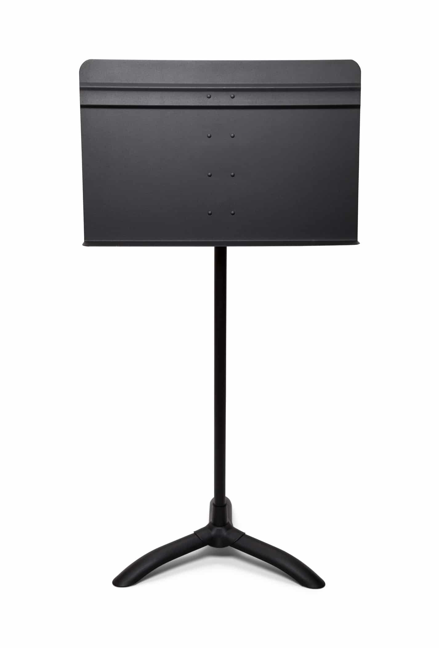 Black Music Stand Front View Isoated on White Background.